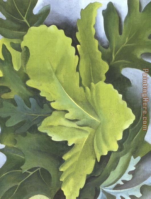 Green Oak Leaves painting - Georgia O'Keeffe Green Oak Leaves art painting